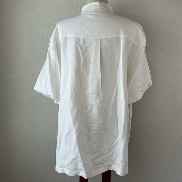 NWOT Tropical Linen Blend Button Down Shirt Size XXL - Picture 6 of 7